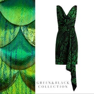 New York & Company Dress Green and Black